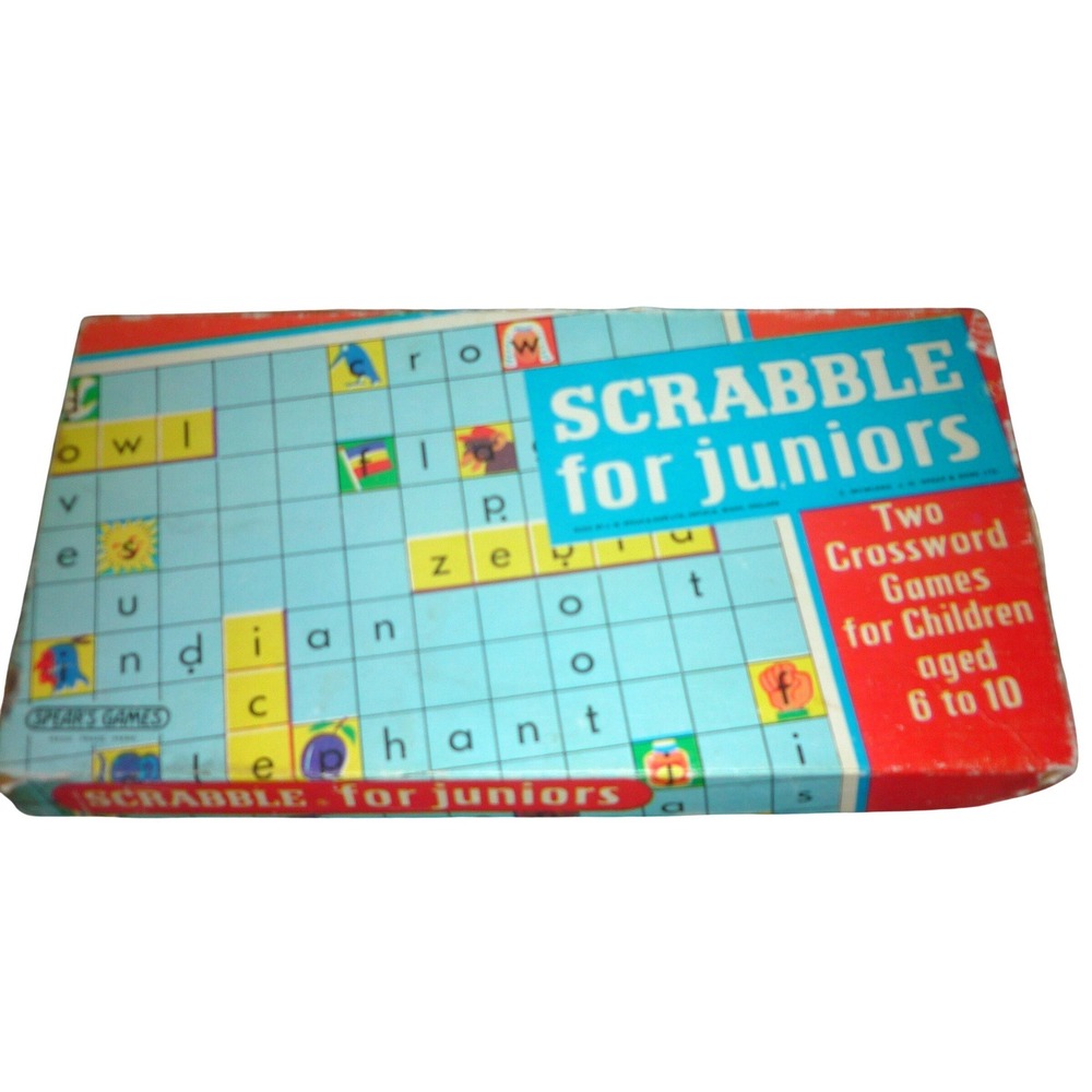 Vintage 1950s Scrabble for Juniors Spear's Games UK Double Sided Board Complete